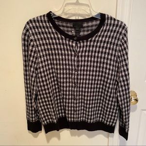 J. Crew Collection Gingham Cashmere Cardigan